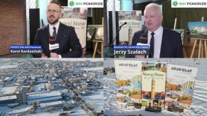Burmistrz Jerzy Szałach i Prezes SIM ? KNZ Pomorze komentują rozpoczęcie budowy osiedla mieszkaniowego w Nowym Stawie.
