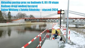 Aktualny postęp prac na budowie II, III i IV etapu Budowy drogi wodnej łączącej Zalew Wiślany z Zatoką Gdańską ? styczeń 2024