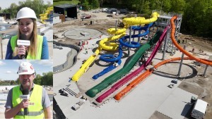 Basen i 5 zjeżdżalni! Dobiega końca budowa kąpieliska miejskiego przy ul. Spacerowej w Elblągu. Zobacz wideo i zdjęcia.