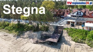 Stegna. Modernizacja zejść na plażę i promenady ? zobacz najnowsze zdjęcia i wideo z drona
