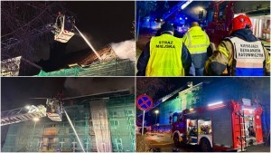 Nocny pożar szpitala w Elblągu. Błyskawiczna akcja strażaków zapobiegła tragedii