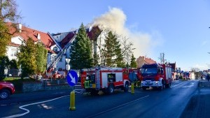 Służby podsumowują akcję gaśniczą w budynku Zakładu Ubezpieczeń Społecznych w Sztumie