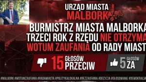 Burmistrz Marek Charzewski trzeci raz z rzędu bez wotum zaufania XXXI Absolutoryjna Sesja Rady Miasta Malborka z dnia 24.06.2026r. 