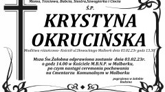 Zmarła Krystyna Okrucińska. Miała 76 lat.