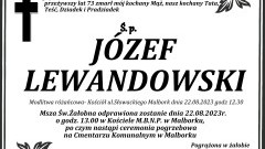 Zmarł Józef Lewandowski. Miał 73 lata.