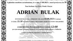 Zmarł Adrian Bulak. Miał 39 lat.
