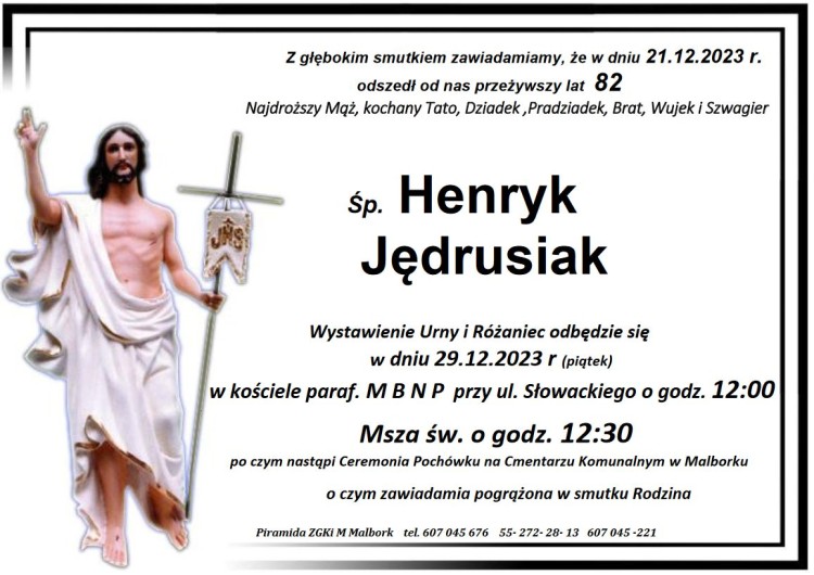 Odszedł Henryk Jędrusiak. Żył 82 lata.