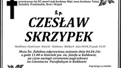 Zmarł Czesław Skrzypek. Miał 85 lat.