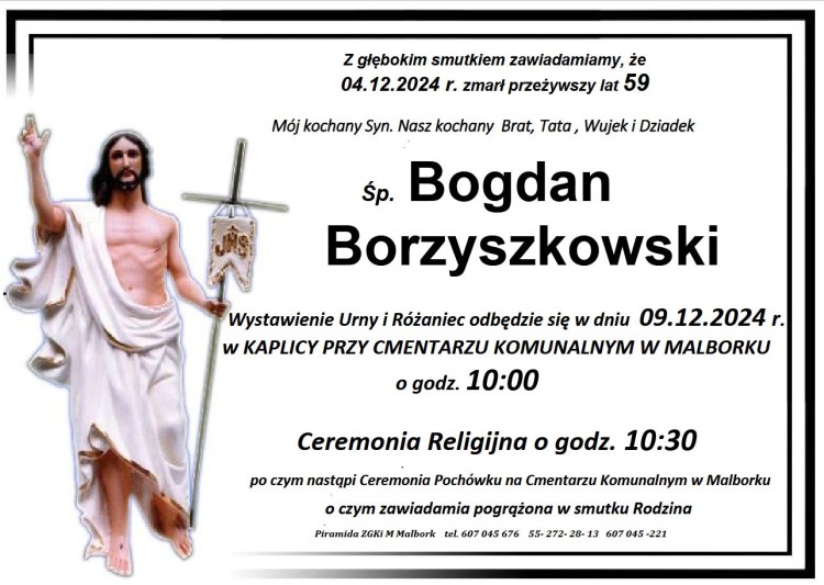 Zmarł Bogdan Borzyszkowski. Miał 59 lat.