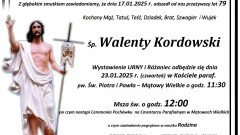 Zmarł Walenty Kordowski. Miał 79 lat.