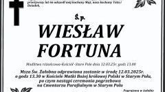 Zmarł Wiesław Fortuna. Miał 66 lat.