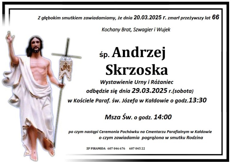 Zmarł Andrzej Skrzoska. Miał 66 lat.