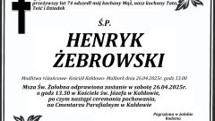 Zmarł Henryk Żebrowski. Miał 74 lata.