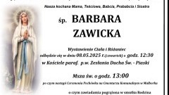 Zmarła Barbara Zawicka. Miała 73 lata.