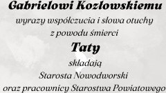Kondolencje Starosty Nowodworskiego i pracowników Starostwa Powiatowego w Nowym Dworze Gdańskim.