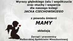 Kondolencje Zarządu i pracowników Malborskiej Spółdzielni Mieszkaniowej.…