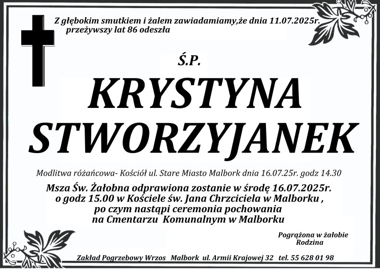 Zmarła Krystyna Stworzyjanek. Miała 86 lat.
