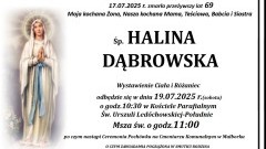 Zmarła Halina Dąbrowska. Miała 69 lat.