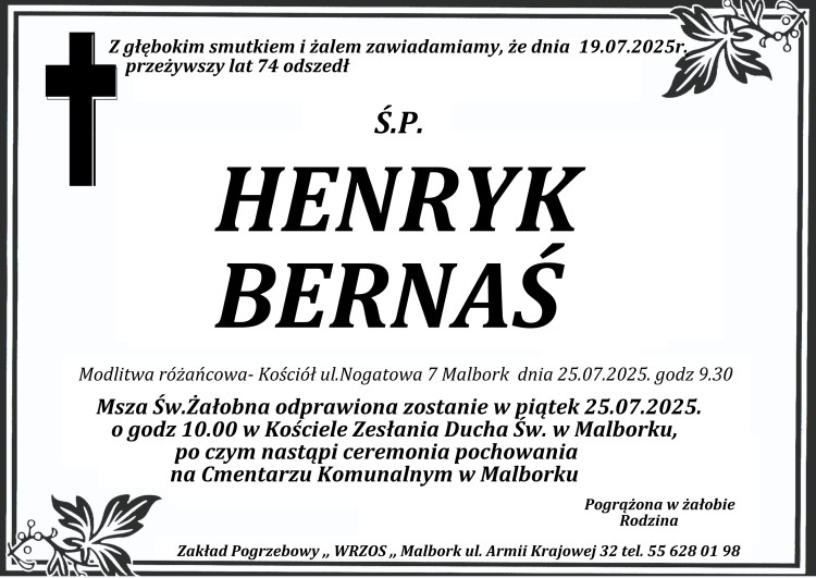 Zmarł Henryk Bernaś. Miał 74 lata.