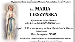 Zmarła Maria Cieszyńska. Miała 73 lata.