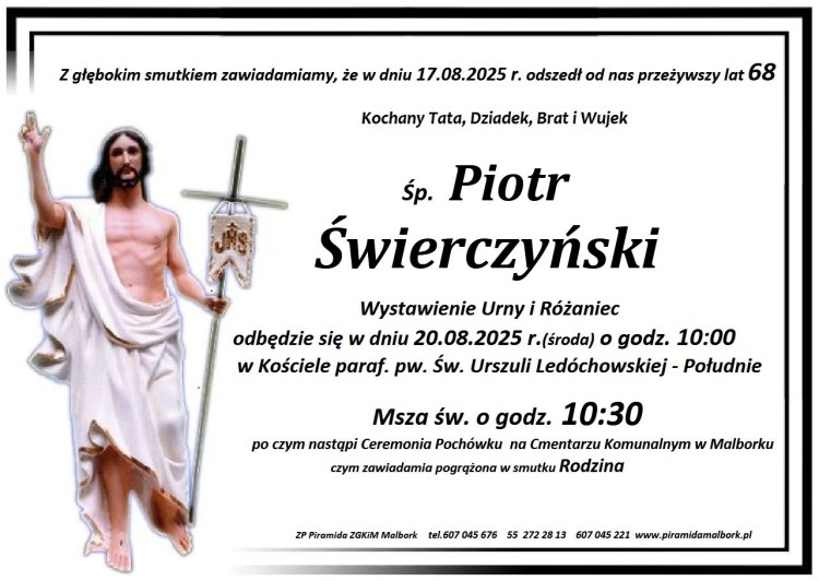 Zmarł Piotr Świerczyński. Miał 68 lat.