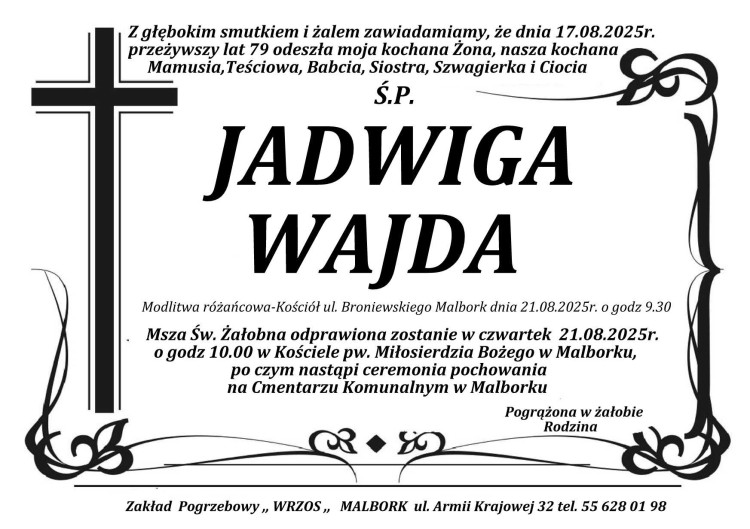 Zmarła Jadwiga Wajda. Miała 79 lat.