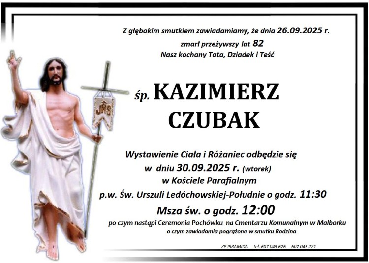 Zmarł Kazimierz Czubak. Miał 82 lata.