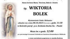 Zmarła Wiktoria Bolek. Miała 75 lat.