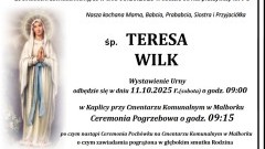 Zmarła Teresa Wilk. Miała 78 lat.