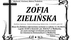 Zmarła Zofia Zielińska. Miała 83 lata.