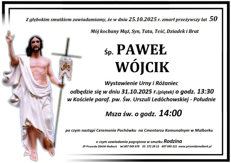 Zmarł Paweł Wójcik. Miał 50 lat.