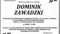 Zmarł Dominik Zawadzki. Miał 90 lat.