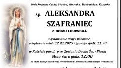 Zmarła Aleksandra Szafraniec. Miała 28 lat.