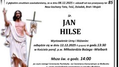 Zmarł Jan Hilse. Żył 85 lat.