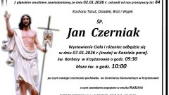 Zmarł Jan Czerniak. Miał 84 lata.