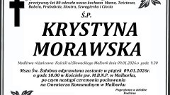 Zmarła Krystyna Morawska. Miała 80 lat.