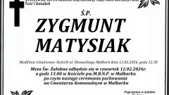 Zmarł Zygmunt Matysiak. Żył 84 lata.