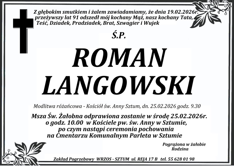 Zmarł Roman Langowski. Miał 91 lat.