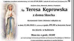 Zmarła Teresa Kęprowska. Miała 78 lat.