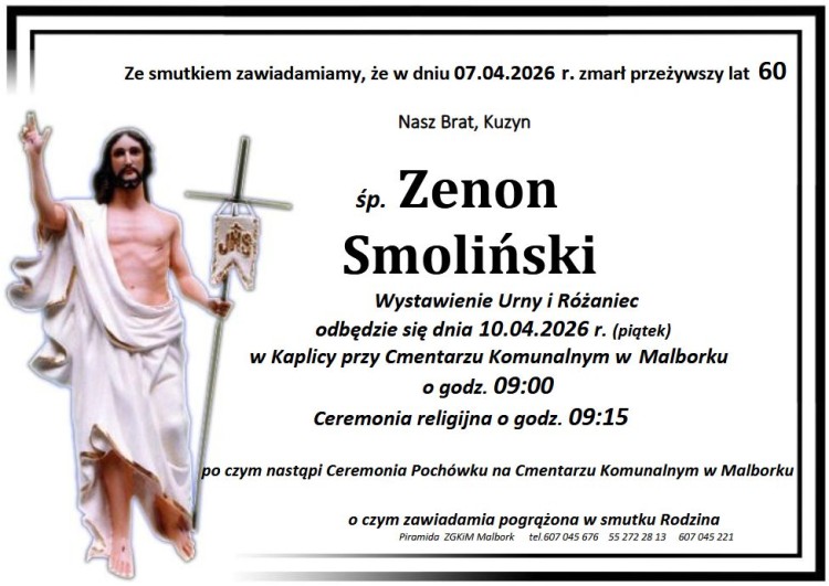Zmarł Zenon Smoliński. Miał 60 lat.