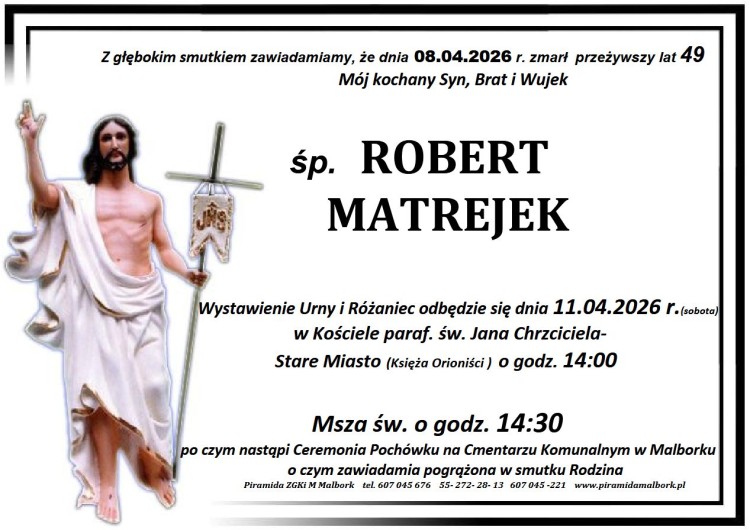 Zmarł Robert Matrejek. Miał 49 lat.