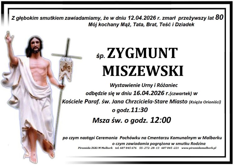 Zmarł Zygmunt Miszewski. Miał 80 lat.