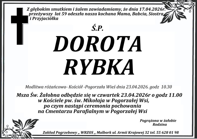 Zmarła Dorota Rybka. Miała 59 lat.