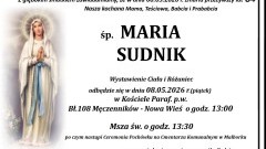 Zmarła Maria Sudnik. Miała 84 lata.