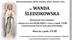 Zmarła Wanda Śledzikowska. Miała 72 lata.