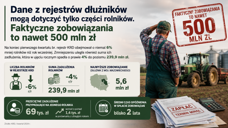 Rolnicy wciąż kręcą się w spirali długów. Rekordzista ma zadłużenie…