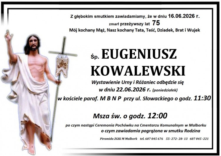 Zmarł Eugeniusz Kowalewski. Miał 75 lat.