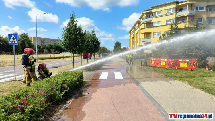 Ćwiczenia strażaków w Malborku – symulacja uszkodzenia gazociągu…