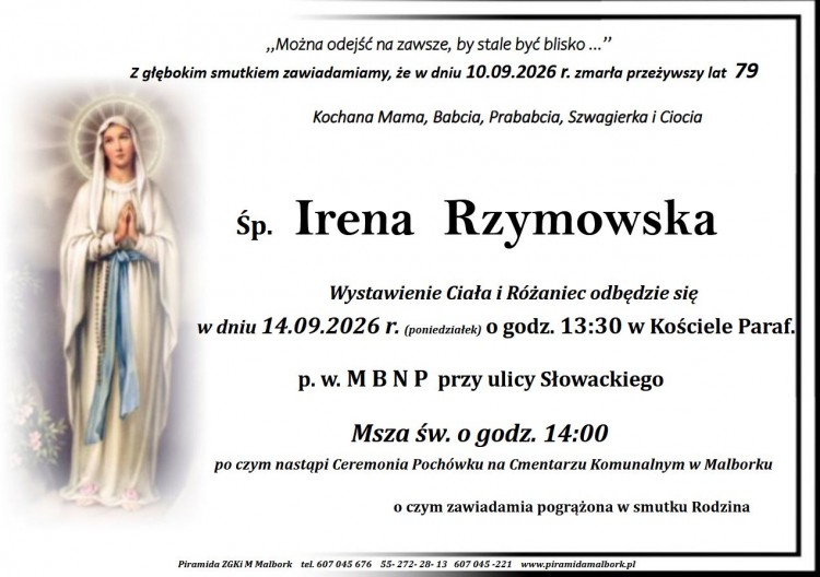 Zmarła Irena Rzymowska. Miała 79 lat.