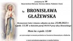 Zmarła Bronisława Głażewska. Miała 99 lat.